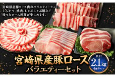 ＜宮崎県産豚セット＞【2025年3月より順次発送】 計2.1kg ロース 豚肉 肉 焼肉 しゃぶしゃぶ とんかつ 生姜焼き 国産 小分け セット 新生活応援 卒業祝い 就職祝い 入学 卒業 お花見 引越し