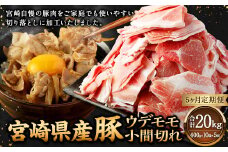 【5ヶ月定期便】＜宮崎県産豚 ウデモモ 小間切れ 400g×10袋（10袋×5回）＞ お申込みの翌月下旬頃に第一回目発送（12月は中旬頃） 豚肉 お肉 肉 新生活応援 卒業祝い 就職祝い 入学 卒業 お花見 引越し