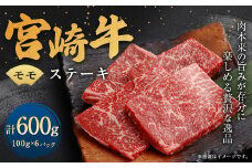 ＜宮崎牛モモステーキ6枚（600g）＞翌月末迄に順次出荷 宮崎牛 牛肉 黒毛和牛 牛モモ ステーキ 極上 肉質 宮崎県産
