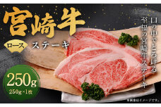 ＜宮崎牛ロースステーキ 1枚（計250g）＞翌月末迄に順次出荷 宮崎牛 牛肉 黒毛和牛 ロース ステーキ 極上 肉質 宮崎県産