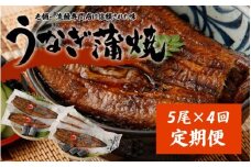 ＜3ヵ月に1回お届け＞新仔!!味鰻の本格手焼備長炭蒲焼 5尾（無頭）×4回定期便【F103-2311】