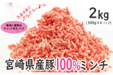 便利なチャック付きパック入り！宮崎産豚ミンチ 2kg【B459-60】