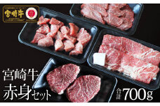 ＜宮崎牛＞赤身肉セット 合計700g ※60日以内に出荷【D82-60】