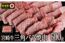 ＜宮崎牛＞希少部位 三角バラ焼肉600g【D83-60】
