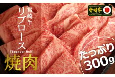 ＜宮崎牛＞リブロース焼肉 300g【C294-60】