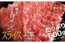 ＜宮崎牛＞サーロインスライス 600g【E121-60】