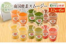 「定期便6か月コース」南国酵素スムージー　200ml×12本セット×6回　 野菜・果実ミックスジュース　青パパイア　果物　フルーツ　飲料　健康　栄養【F109】