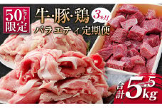［50セット限定］JAこゆ牛・豚・鶏バラエティ3ヵ月定期便 ファミリーパック ※2026年1月開始【E141-01】