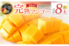 [定期便全4回] 宮崎完熟マンゴー 2Lサイズ 合計8玉 特産 国産 果物 フルーツ 旬 産地直送【F143】