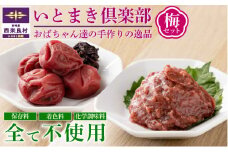 いとまき倶楽部 梅セット（梅干し200g　梅潰し80g　計2袋） 冷蔵　添加物不使用　添加物不使用　梅干し　漬物　ごはんのお供　お茶漬け　おにぎり　宮崎県　西米良村　贈答　ギフト