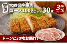 贅沢宮崎県産豚肉ロース100gカット30枚  K16_0018_2