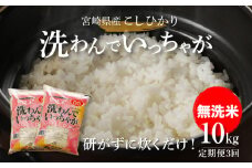 無洗米コシヒカリ 洗わんでいっちゃが10kg✕３回定期便 計30kg  K23_T001_1