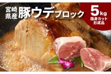 宮崎県産豚ウデブロック５kg！ 脂身カット形成品 【数量限定】 K16_0064_1