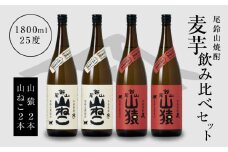 焼酎尾鈴山(山ねこ2本・山猿2本)各1800ml  K09_0037_3