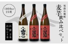 焼酎尾鈴山(山ねこ1本・山猿2本)各1800ml  K09_0030_1
