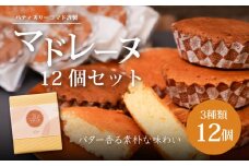 【ギフト・のし・指定日OK】宮崎県木城町 パティスリーコマドのマドレーヌ12個セット(3種類) K12_0012_1