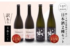 【訳あり】「令和6年産」 木城町・毛呂山町 新しき村友情都市コラボ日本酒２種４本セット(城２本・Alabanza２本)K21_0017_2