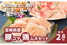 豚1kg・鶏ムネ切身1.8kg 計2.8kgセット K16_0114