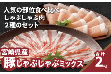 しゃぶしゃぶミックス(ロース500g×2・バラ500g×2)計2kg K16_0117