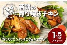 宮崎県産若鶏の照り焼きチキン 小分け 1.5kg K16_0165