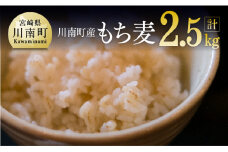 令和7年産 もち麦 2.5kg（500g×5袋） 【 ふるさと納税 国産 麦 もち麦 食物繊維 数量限定 宮崎県産 川南町産 送料無料 】