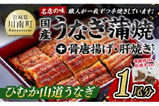 名店の味 国産鰻 宮崎県産うなぎ蒲焼１尾と骨唐揚げ・肝焼のウナギセット 【 国産 うなぎ ウナギ 鰻 】