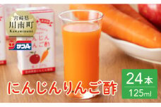 サンA にんじんりんご酢 紙パック (125ml×24本)【飲料 にんじん 人参  ニンジン りんご酢 黒酢 りんご果汁 紙パック 長期保存 備蓄 送料無料】