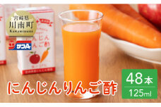 サンA にんじんりんご酢 紙パック (125ml×48本)【飲料 にんじん 人参 ニンジン りんご酢 黒酢 りんご果汁 紙パック 長期保存 備蓄 送料無料】