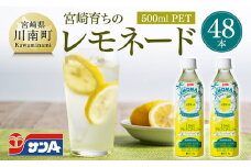 サンA宮崎育ちのレモネード500mlＰＥＴ　24本入り×2ケース 【飲料 栄養機能食品 レモン 檸檬 マルチビタミン配合 セット ジュース PET 長期保存 備蓄 送料無料】