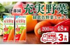 伊藤園 充実野菜 緑黄色野菜ミックス（紙パック）200ml×48本【3ヶ月定期便】 【 全3回 伊藤園 飲料類 野菜ジュース 野菜 ジュース ミックスジュース 飲みもの】
