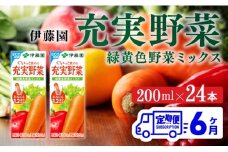 伊藤園 充実野菜 緑黄色野菜ミックス（紙パック）200ml×24本【6ヶ月定期便】 【 全6回 伊藤園 飲料類 野菜ジュース 野菜 ジュース ミックスジュース 飲みもの】