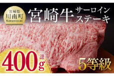 【５等級限定】宮崎牛 サーロインステーキ 400g 肉 牛 牛肉 国産 黒毛和牛