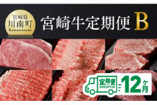 【定期便】宮崎牛12ヶ月定期便Ｂ(ロースステーキ/肩ロース焼肉/ヒレステーキ/ウデスライス/モモ焼肉/ミスジステーキ)【 国産九州産 肉 牛 宮崎県産 牛肉 黒毛和牛 ミヤチク 全12回 】