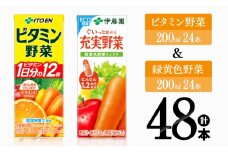 ビタミン野菜(紙)24本＋緑黄色野菜(紙)24本 【 伊藤園 飲料類 野菜 緑黄色野菜 ビタミン野菜 ジュース セット 詰め合わせ 飲みもの 】