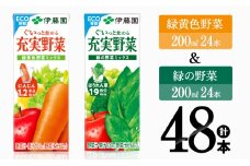 緑黄色野菜＆緑の野菜（紙パック）48本 【伊藤園 飲料類 野菜 ミックス 緑の野菜 ジュース セット 詰め合わせ 飲みもの】