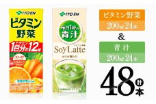ビタミン野菜(紙)24本＋青汁(紙)24本【 伊藤園 飲料類 野菜 ミックス 青汁 ジュース セット 詰め合わせ 飲みもの 】