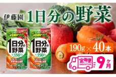 【9ヶ月定期便】伊藤園 1日分の野菜 190ｇ×40本【定期便 全9回 野菜飲料 野菜ジュース 野菜汁 ジュース 飲料 ソフトドリンク 野菜ミックスジュース】