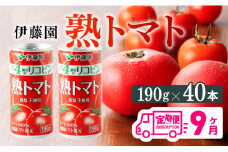 【9ヶ月定期便】伊藤園 熟トマト 190ｇ×40本【定期便 全9回 野菜飲料 野菜ジュース 野菜汁 トマトジュース ジュース 飲料 ソフトドリンク 完熟トマト】