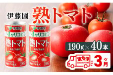 【3ヶ月定期便】伊藤園 熟トマト 190ｇ×40本【定期便 全3回 野菜飲料 野菜ジュース 野菜汁 トマトジュース ジュース 飲料 ソフトドリンク 完熟トマト】