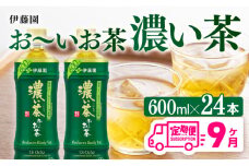 【9ヶ月定期便】お～いお茶 濃い茶600ml×24本 PET 【 飲料 飲み物 ソフトドリンク お茶 ペットボトル 備蓄 全9回 送料無料 】