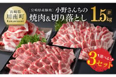【Cセット】焼肉（バラ×２）＋切り落とし【 豚肉 豚 肉 国産 九州産 選択 ３通り 】