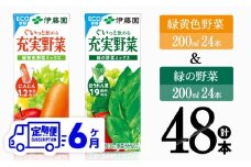 【6ヶ月定期便】緑黄色野菜＆緑の野菜（紙パック）48本 【 飲料類 野菜 ミックス 緑の野菜 ジュース セット 詰め合わせ 飲みもの 全6回 】