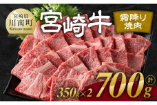宮崎牛霜降り焼肉 700g (350g×2)【肉 牛肉 国産 宮崎県産 宮崎牛 黒毛和牛 和牛 焼肉 BBQ 4等級  A4ランク 肩ロース E11122】