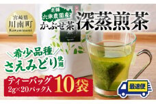 かぶせ茶深蒸煎茶ティーバッグ2ｇ×20P10袋 【 宮崎県産 川南町産 深蒸煎茶 かぶせ茶  お茶 おうち時間 】
