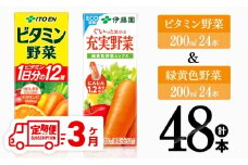 【3ヶ月定期便】ビタミン野菜(紙)24本＋緑黄色野菜(紙)24本 【 伊藤園 飲料類 野菜 緑黄色野菜 ビタミン野菜 ジュース セット 詰め合わせ 飲みもの 】