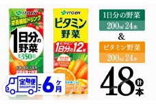 【6ヶ月定期便】ビタミン野菜(紙)24本＋1日分の野菜(紙)24本 【 伊藤園 飲料類 野菜 ビタミン 野菜ジュース セット 詰め合わせ 飲みもの 】