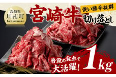 宮崎 牛切り落とし 1kg【 肉 牛肉 国産 宮崎県産 黒毛和牛 和牛 切り落とし 】
