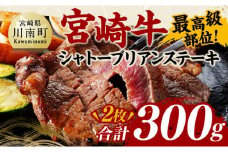 宮崎牛シャトーブリアンステーキ2枚　合計300ｇ【 肉 牛肉 国産 黒毛和牛 宮崎牛 ステーキ シャトーブリアン 宮崎県 川南町 】