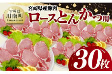 宮崎県産豚肉　ロースとんかつ用（100g以上×30枚） 【 豚肉 豚 肉 宮崎県産 ロースカツ 送料無料 】