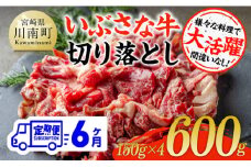【6ヶ月定期便】いぶさな牛切り落とし 600g (150ｇ×4パック)【 宮崎県産 牛 切り落とし 黒毛和牛 定期便 】